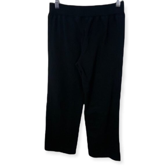 Roots Active Black Wide Leg Pants Medium Track Pants Sweatpant High Rise Legging - Picture 4 of 15